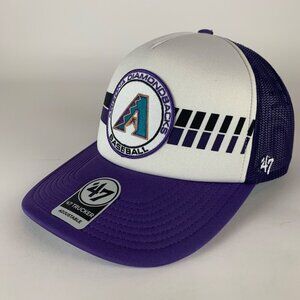 Arizona Diamondbacks MLB Purple White 47 Brand Snapback Trucker Hat New